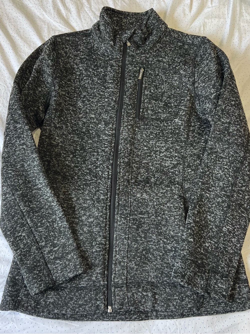 Calvin Klein Women’s Heathered Black Gray Zip Jacket
